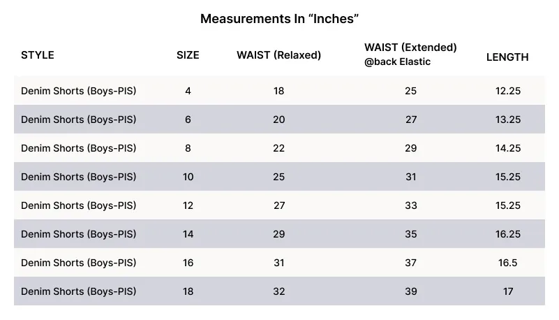 BOYS SHORTS DENIM SIZE CHART.webp
